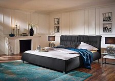 Polsterbett MIA Anthrazit 180x200 cm + Bettbank Heidi 160cm Schwarz B-Ware 40276
