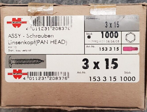 Würth assy 15 - 15, schrauben