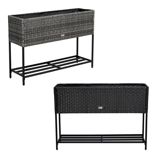 Polyrattan hochbeet blumenbeet - hochbeet,