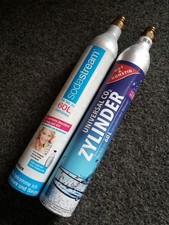 2x leer SodaStream Linde Edeka Tauschzylinder 60l 425g CO2 Kohlensäure Alu Blau