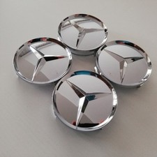 For Mercedes 75mm Chrom Nabendeckel Radkappen Nabenkappen Zierblenden Abdeckung