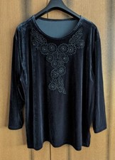 Super flauschiges schwarzes Samt-Shirt Gr. L/XL neuwertig