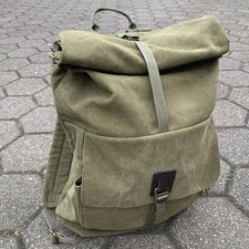 Rucksack Allen Heritage Canvas Stoff Oliv Grün 60x40 cm Rolltop Camping Reisen