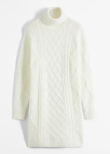 Neu strickkleid mit zopfmuster - mit,