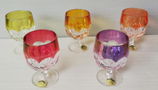 5x Cognac Schwenker Bleikristall Überfang Kristallglas bunt  Goldrand  Hofbauer