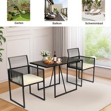 3-tlg Gartenmöbel-Set Terrassenmöbel Balkonmöbel Gartengarnitur Sitzgruppe Stahl