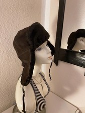 Bally WINTER Lammfell Pelzmütze Schapka Flieger Trapper Mütze Ohrenklappen