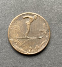 Tolle alte Sport Medaille Skifahren Sprunglauf Leutkirch Allgäu 1922 Ehrenpreis
