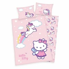 Hello Kitty Baby Bettwäsche mit Einhorn 40 x 60 und 100 x 135 cm