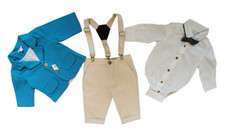 Taufanzug Gr.74 Babyanzug Taufe Junge Jacke Hemd Hose Fliege Hosenträger 6-9 Mon