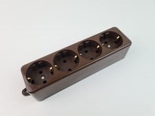 4 Fach Steckdosenleiste ohne Zuleitung Braun 4 er Tischsteckdose Steckerleiste 