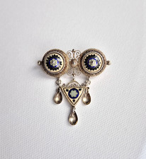 seltene alte Jugendstil Brosche - 830 Silber / Emaille - Design Marius Hammer