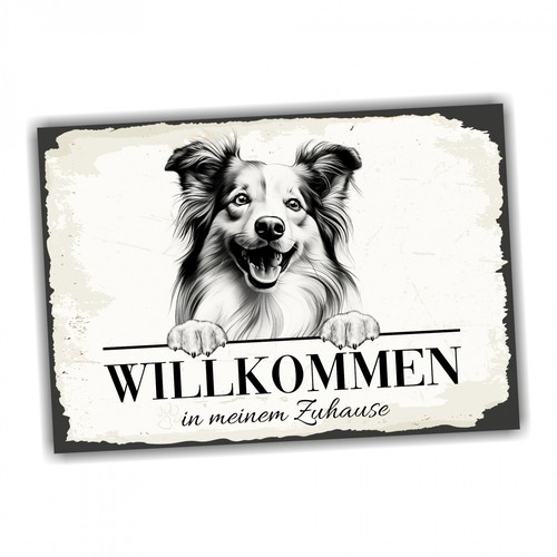 Hundeschild willkommen zuhause - hundeschild,