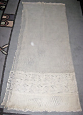 Gardine Store alt Vintage Baumwolle Naturfaser Muster weiß 3 m