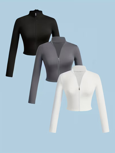 3er set damen stehkragen - -,