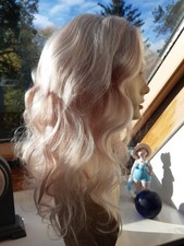full lace perücke neu weissblond gewellt nicht zugeschnitten