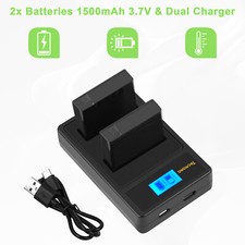 2Pack CGA-S005E Akkus+Dual Ladegerät für Panasonic Lumix DMC-LX1 DMC-LX2 DMC-LX3
