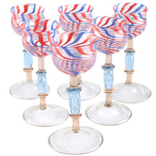 6 Miniatur Gläser Likörgläser Likörglas Schnapsgläser 8,3 cm Fadenglas Lauscha