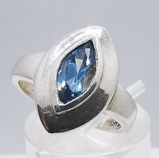 Zeitlose Aquamarin Edelstein Damenring Sterlingsilber