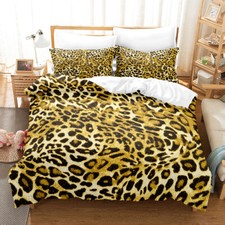 Buntes Leopardendruck Bettwäsche Set Kissenbezüge80x80 Bettbezug 135x200 200x200