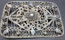 Alte große filigrane Brosche
