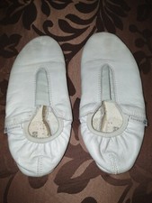 Gymnastikschlappen, Gymnastikschuhe Gr.32 , Weiß , Ledersohle , Domyos