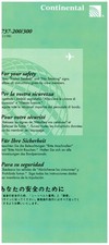 Safety Card / Continental / Boeing 737-200, -300 / 1998 (11/98) - NEW