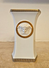 Rosenthal Studio-Line Versace Vase Gorgona Weiß-Gold 13,5 cm - Medusa Relief