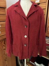 Lässiger 100% Leinen Blazer MM Marlis Natur Gr.38 Taschen Rot Bio