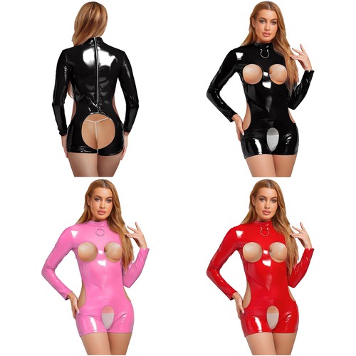 Damen wetlook bodysuit - wetlook, mit