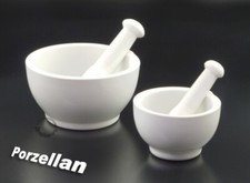 MÖRSER mit STÖSSEL aus PORZELLAN weiss Porzellan-Mörser Porzellanmörser