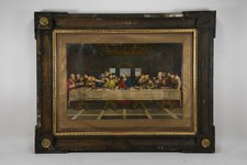 C18E26- Bilderrahmen 18./19.Jh mit Druck Das Letzte Abendmahl 