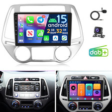 DAB+ Android 15 Apple Carplay Autoradio GPS NAVI BT Für Hyundai i20 PB 2012-2014