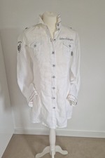 Nadine H  "NH" edle exklusive Leinenbluse, Longbluse, Gr. 36,  hoher NP