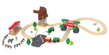 Playtive Holz Eisenbahn Bauernhof Set Holzspielzeug Traktor 43-teilig