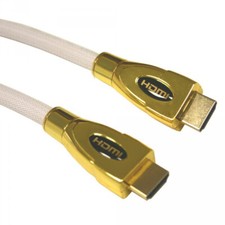 1m HDMI Kabel weiß 1,4 High Speed vergoldet Dreambox Vu+ Receiver Videokabel 4K
