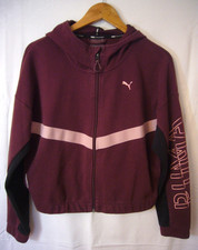 Sport- Training- Freizeitjacke Damen Puma Gr. M bordeaux Kaputze Taschen Retro