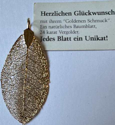 Blatt anhänger gold karat - blatt-anhänger, 24