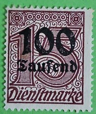 BRIEFMARKEN Deutschland REICH 1923 Dienstleistungen überdruckt 100 t.  um 15 Uhr
