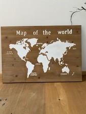 Map of the World Weltkarte Holz Bild Holzbild Gemälde Shabby Deko Impressionen 