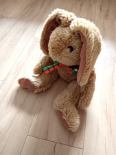 Plüschtier Kuscheltier Hase Kaninchen mit Krawatte & langen Ohren Tchibo 37 cm