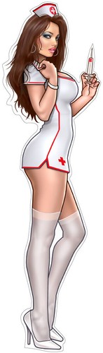Pinup aufkleber nurse - aufkleber,