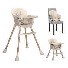 Lorelli Kinderhochstuhl Vanilla 3 in 1 Kinderstuhl, Tablett, Fußstütze, Gurt