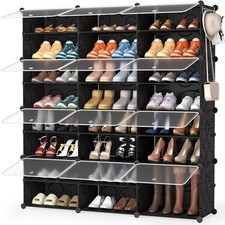 Schuhregal Schuhständer Steckregal Regalsystem Garderobe DIY Schwarz 307sz