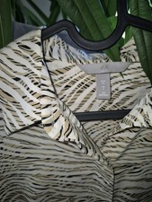 NEU H&M edle zebra gemusterte Bluse 34 XS beige braun Business 