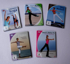 5 DVD´s  "fit for fun" : Yoga / Aero Kick / Step Workout / Pilates / B-B-Po