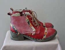 TMA  EYES Schnürschuhe Stiefelette 39 Warmfutter Rot Rosa Boots Reißverschluss