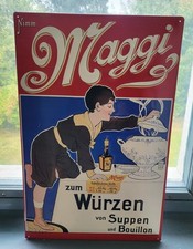 Blechschild Reklameschild Maggi ca. 40*60  (zum Würzen von Suppen und Bouillon)