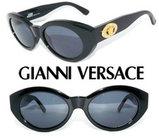 GIANNI VERSACE SONNENBRILLE SCHWARZ 480 STRASS GOLD MEDUSA T74 BRILLE 424 ETUI