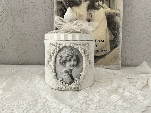 Shabby deko deckeldose - deko, glas